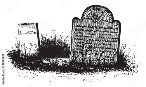 McCrea Grave,vintage illustration