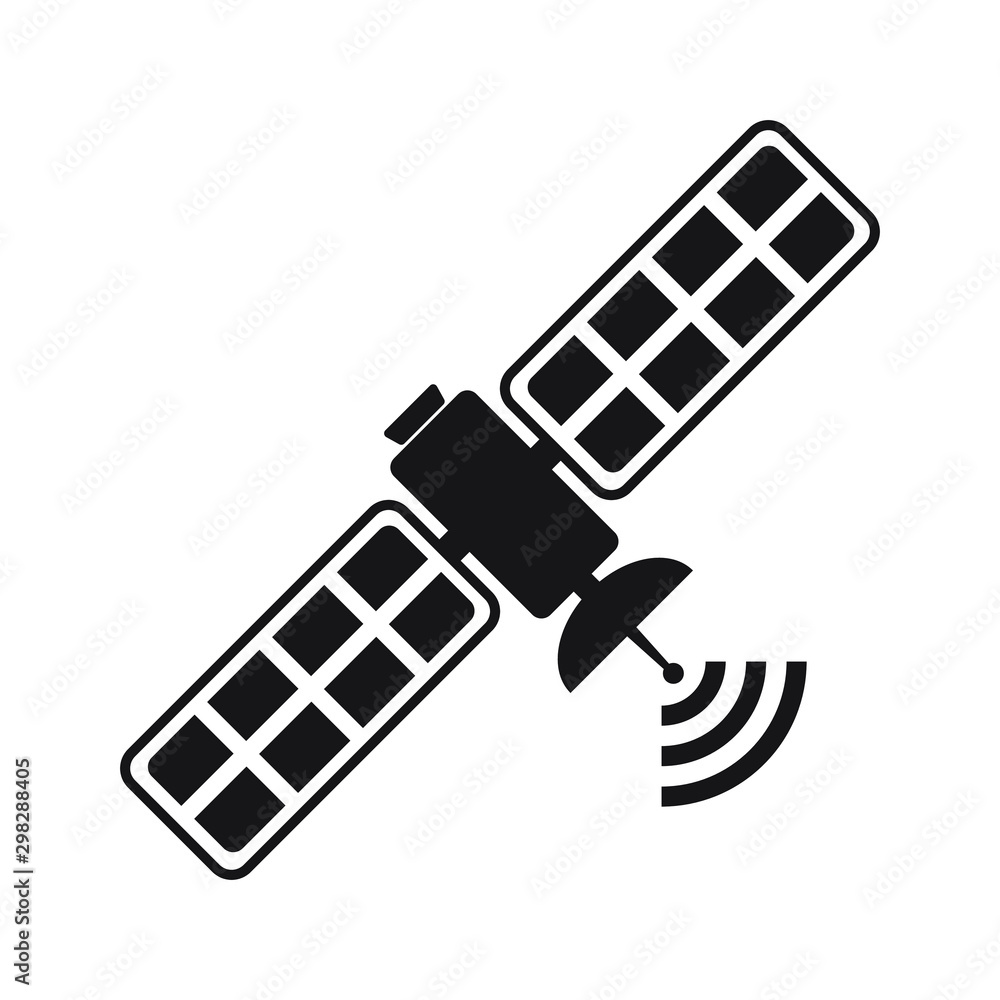 Satellite icon, space satellite symbol isolated. Satellite icon, space satellite symbol isolated.