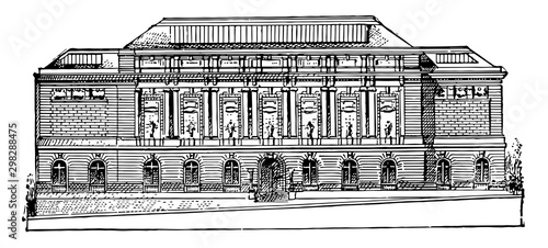 National Academy of Design in New York vintage illustration