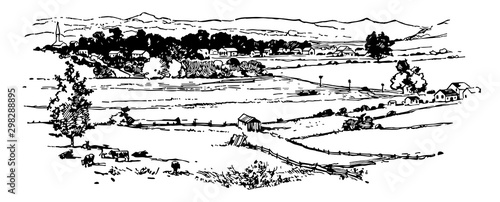Battlefield of Franklin vintage illustration