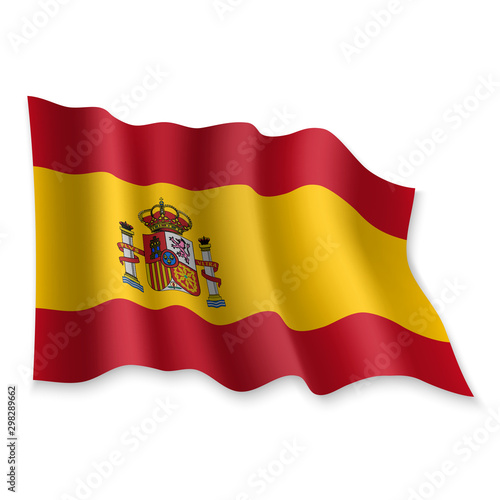 3D Waving Flag. Vector illustration