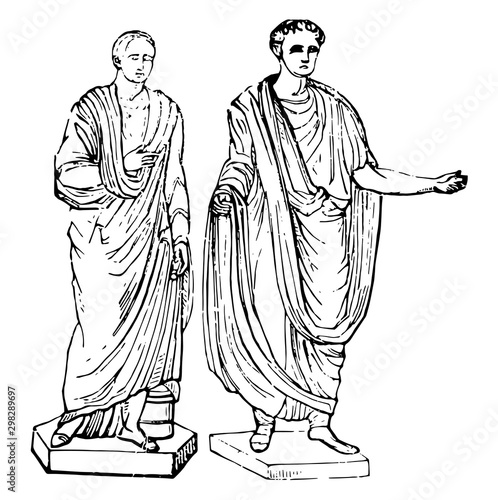 Roman Togas vintage illustration.