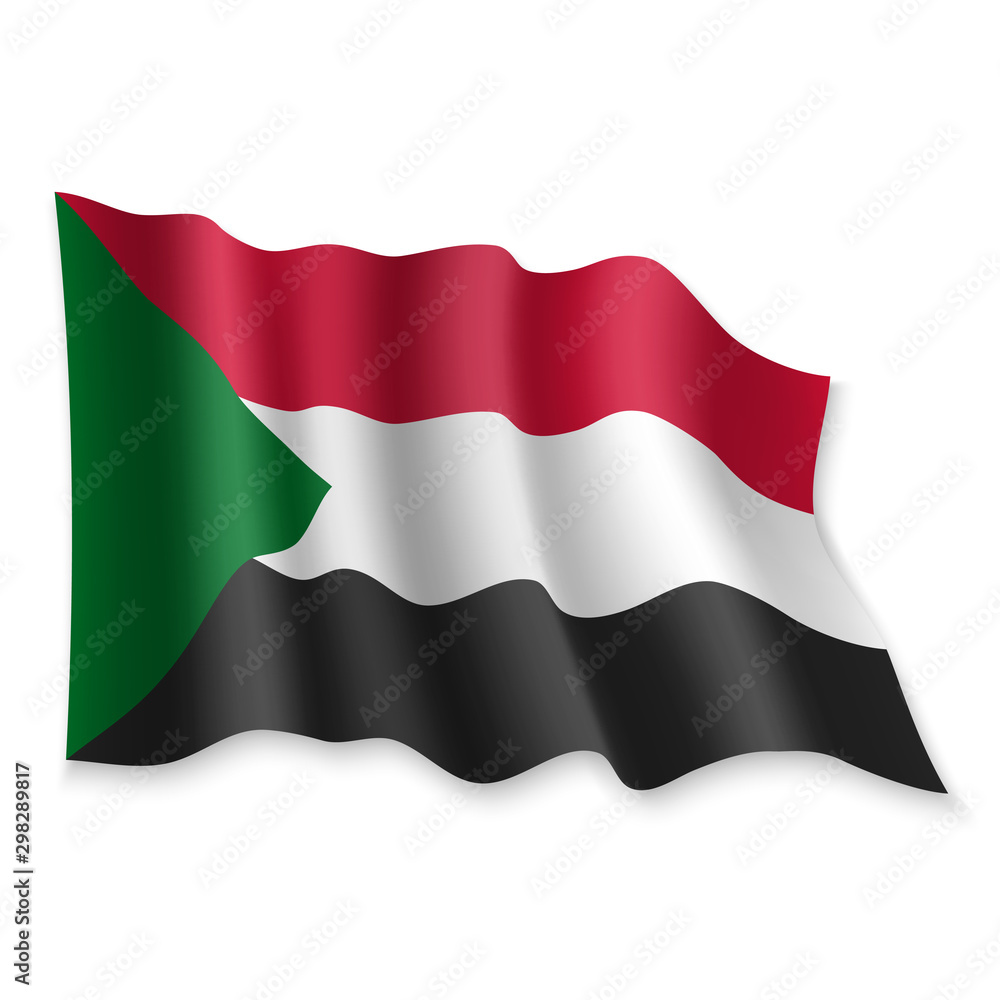 Foto 3D Waving Flag. Vector illustration