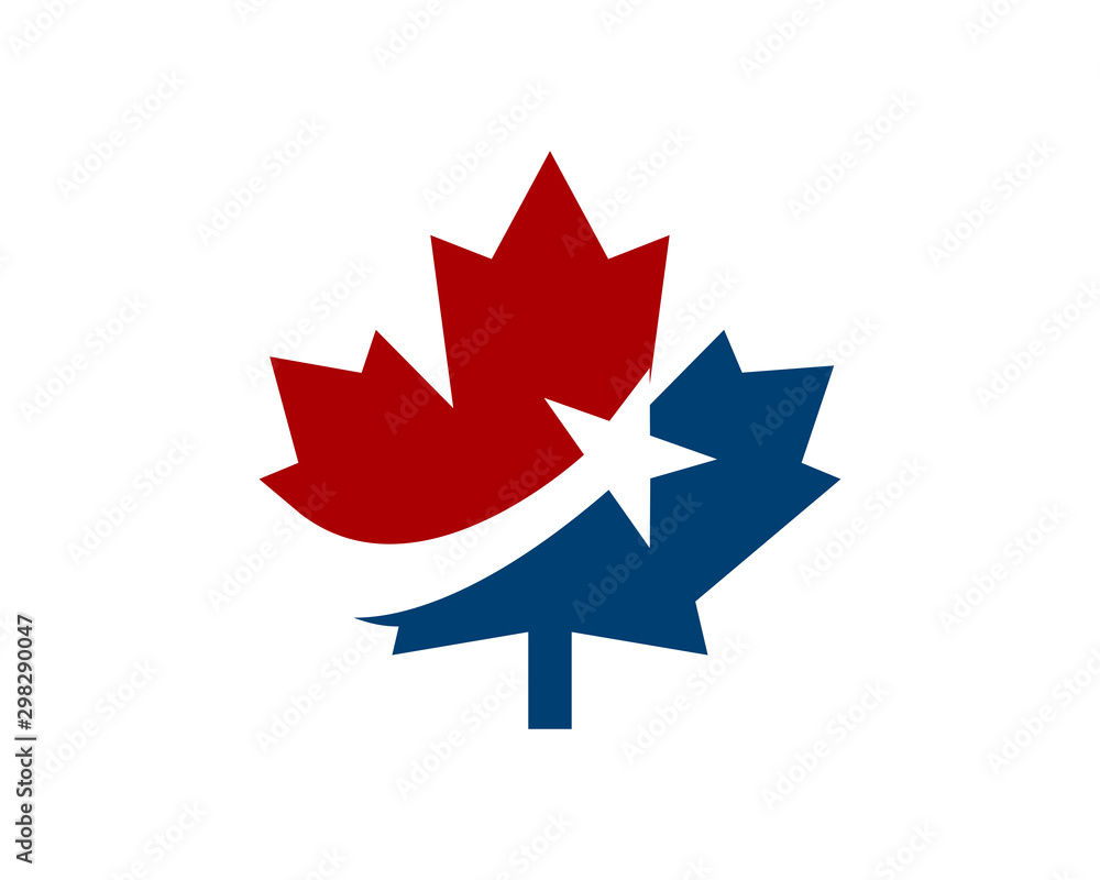 Star Canadian Maple leaf Logo, Maple Leaf Illustration Vector Design Star Canadian Maple leaf Logo, Maple Leaf Illustration Vector Design