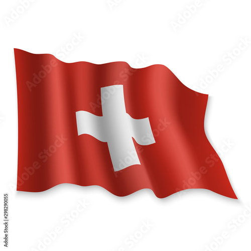 3D Waving Flag. Vector illustration