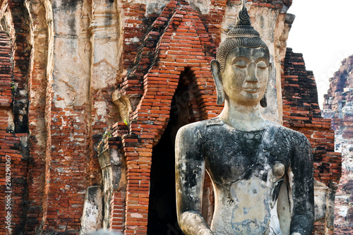Ancient Buddha Image In Ayuthaya Thailand