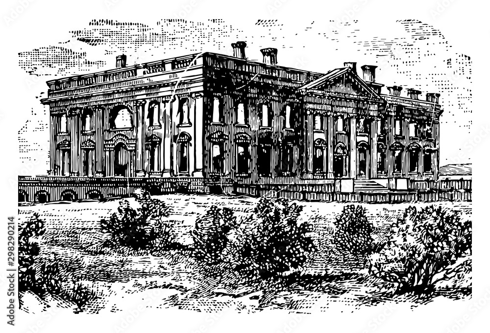 Φωτογραφία Remains of the White House After the Fire of 1814 vintage illustration