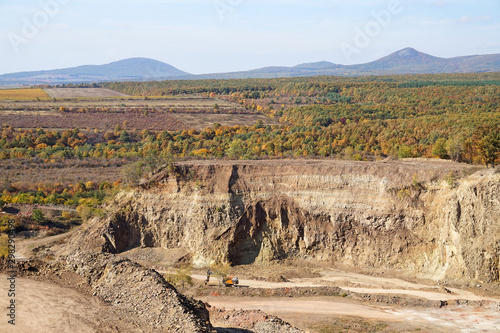 Bauxite mine in the dell of mountain matra photo