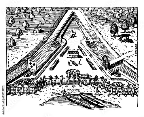 Fort Caroline vintage illustration