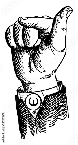 Vocalized Primary Point Consonant, vintage illustration.