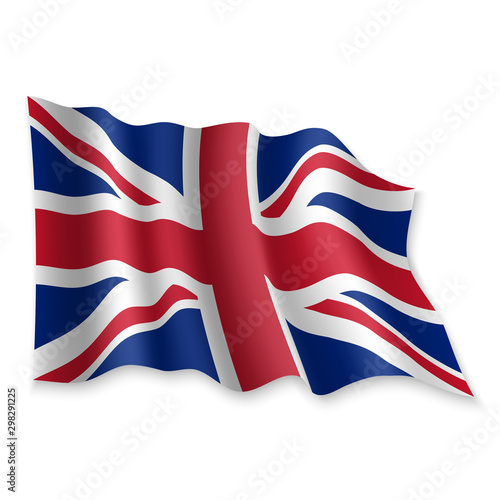 3D Waving Flag. Vector illustration