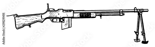 Browning Automatic Rifle, vintage illustration.
