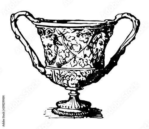 Silver Krater vintage illustration.