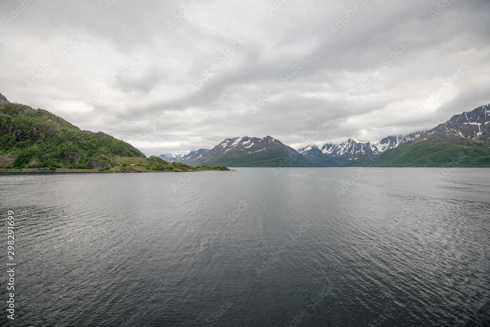 Artic fjord landscape near Oksfjord, Norway