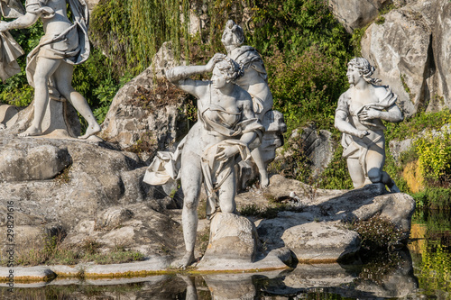 Royal Palace of Caserta Italy, The Diana e Attenone Fountain, Represent Diana, goddess of hunting, surrounded by nymphs