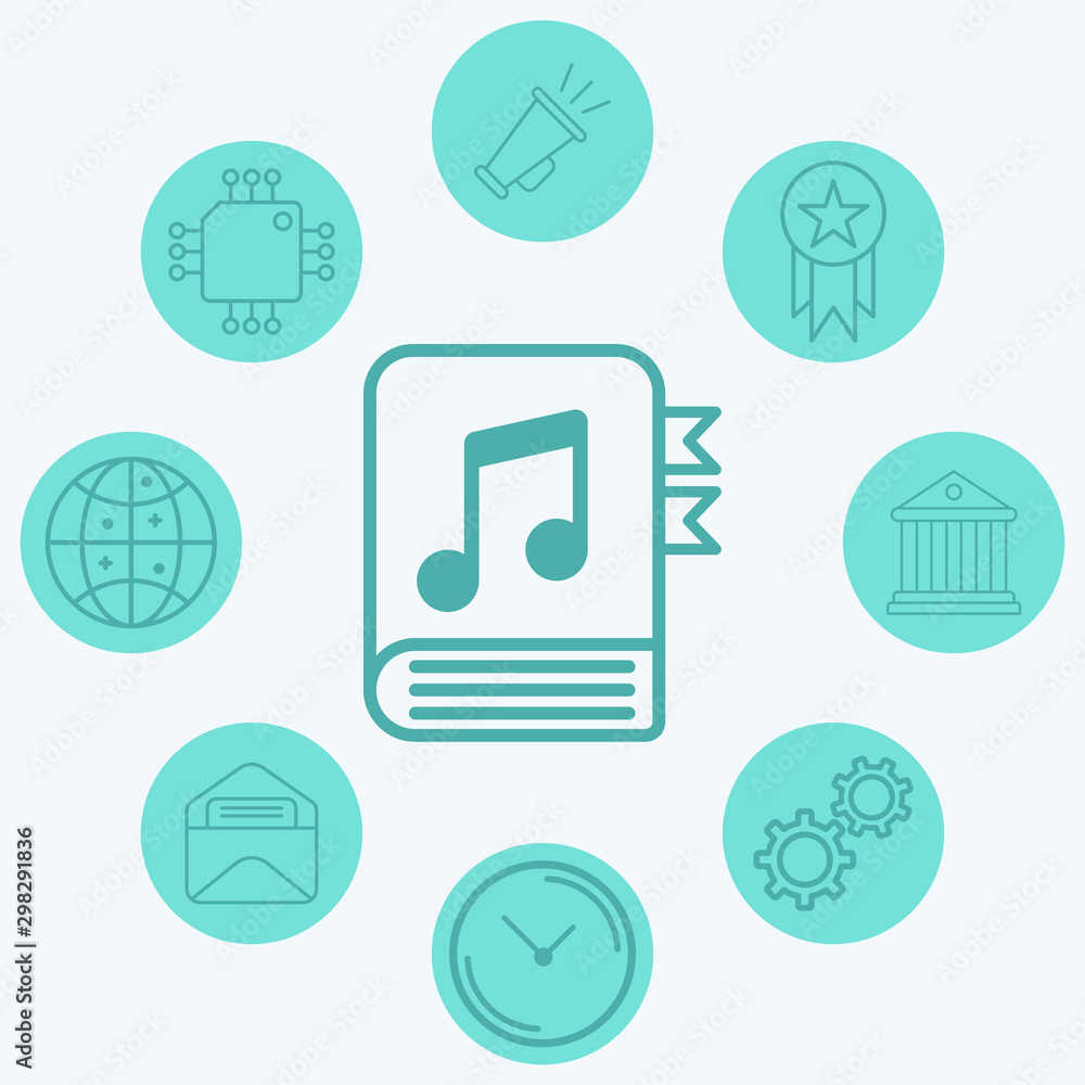 Music book vector icon sign symbol