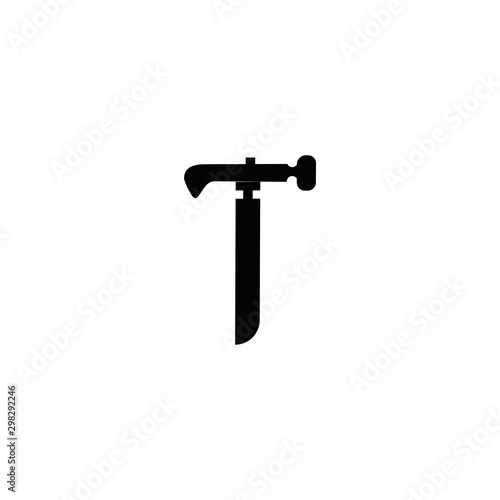 Hammer icon. Construction tool icon. Build worker equipment sign