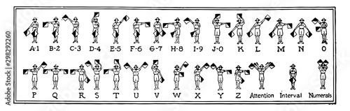 Scouts Signals, vintage illustration.