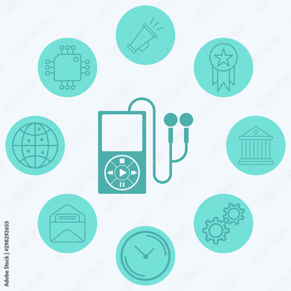 Music player vector icon sign symbol Music player vector icon sign symbol