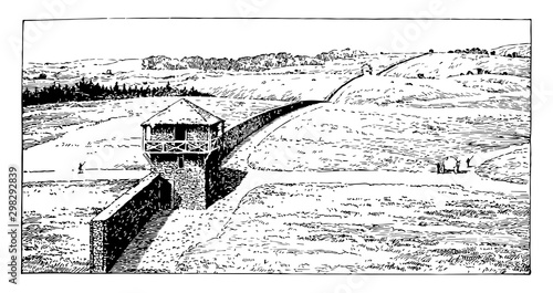 Fortified Wall vintage illustration.
