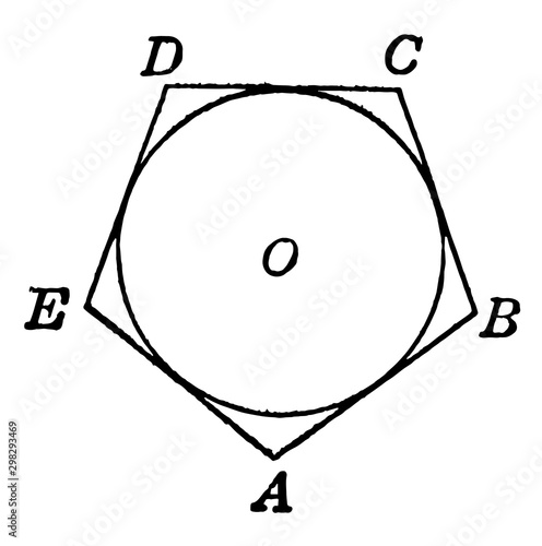 Polygon Circumscribed About Circle vintage illustration.