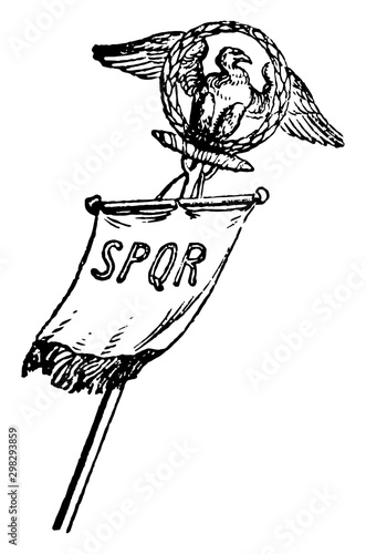 Roman Eagle vintage illustration.