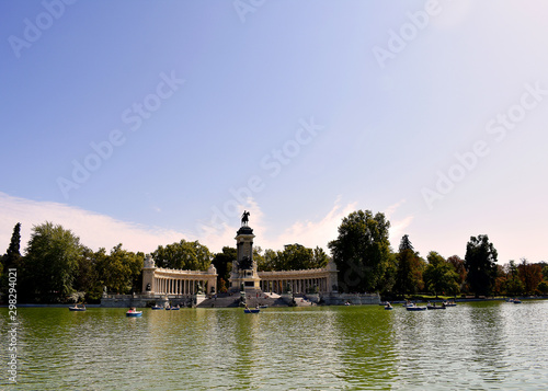 Monument a Alfonso XII in the gardens of the Retiro Park in Madrid. Spain. Europe. September 18, 2019