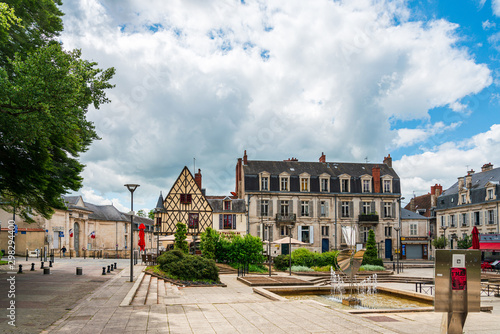 Fototapeta Naklejka Na Ścianę i Meble -  BOURGES, FRANCE - May 10, 2018: Street view of downtown in Bourges, France