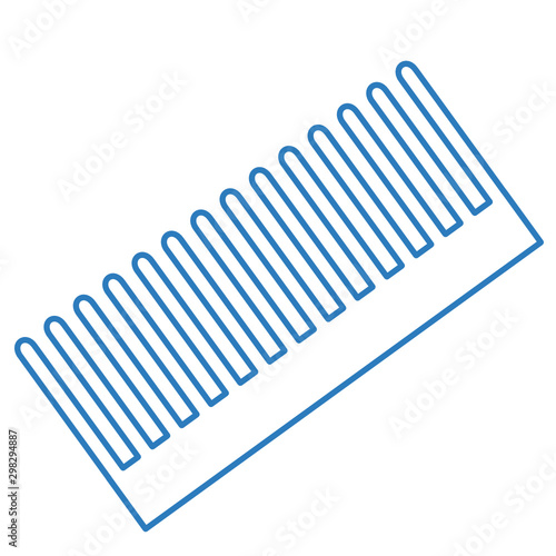 Blue simple comb icon, vector illustration