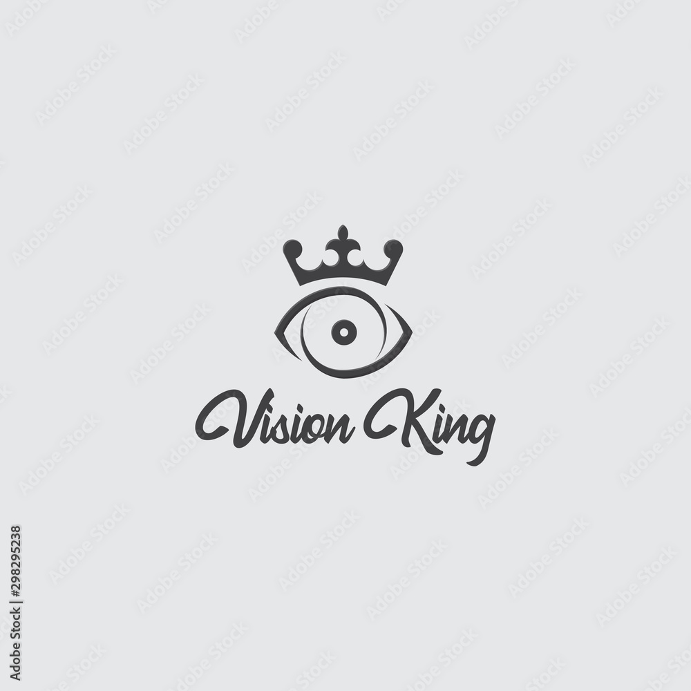 icon logo flat minimalist of vision and crown