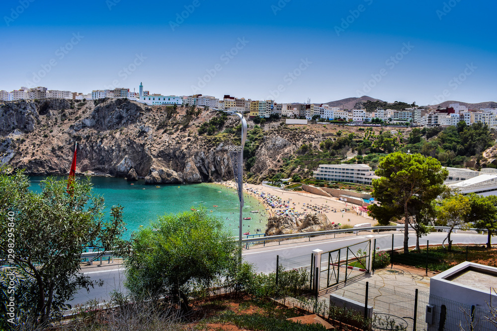 Fototapeta premium Panoramic View OF Quemado Beach, Hoceima City, Morocco