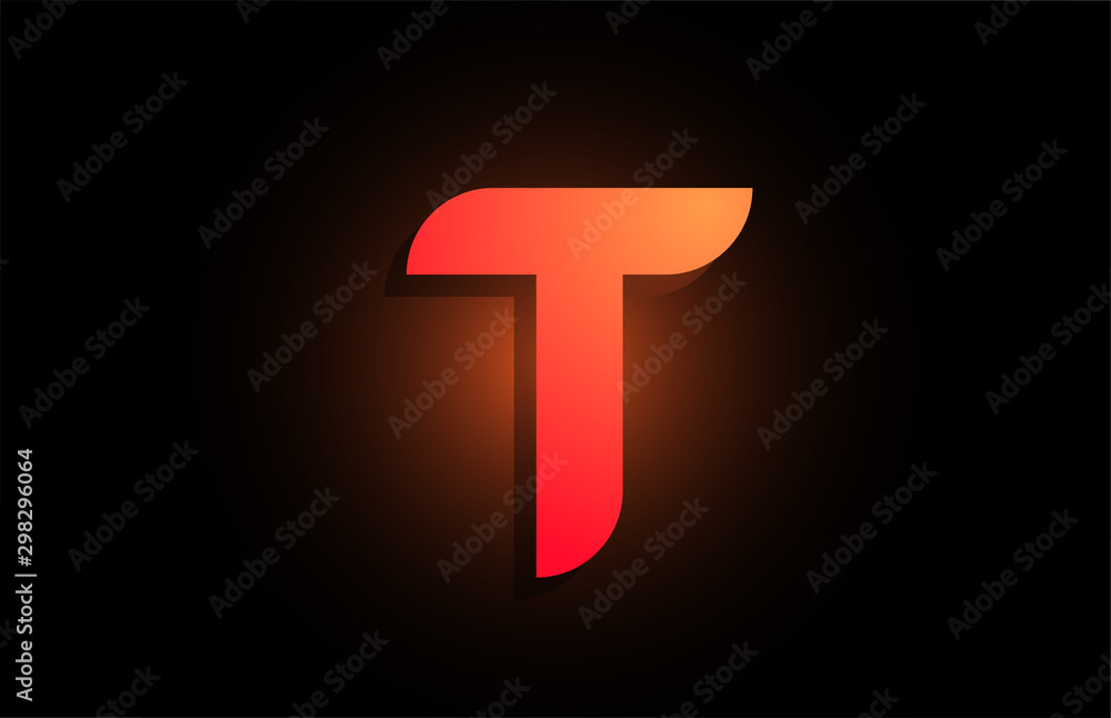 T orange black logo letter alphabet for company icon design T orange black logo letter alphabet for company icon design