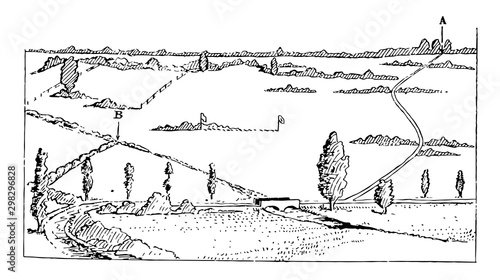 Battlefield, vintage illustration.