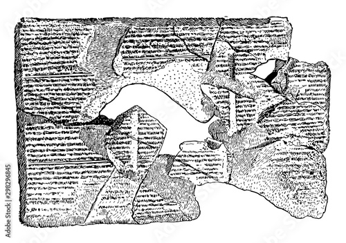 The Deluge Tablet vintage illustration.