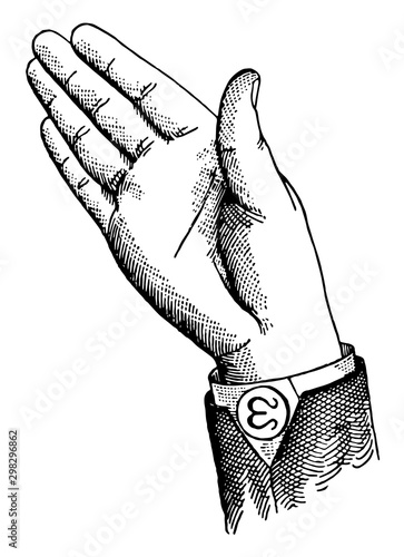 Vocalized Mixed Divided Back Consonant, vintage illustration.