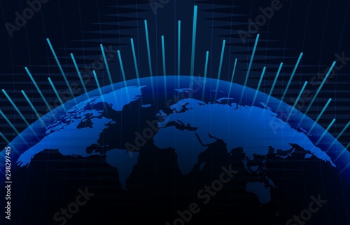 Live news blue background with globe can be used for financial or business presentations.