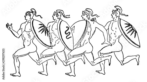 Greek Runners, vintage illustration.