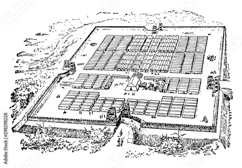 Roman Camp vintage illustration.