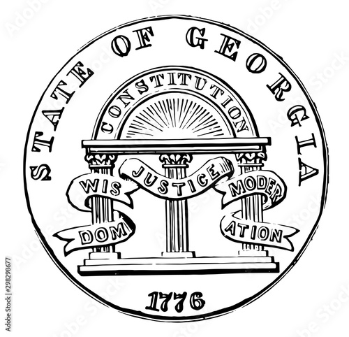 Georgia seal vintage illustration