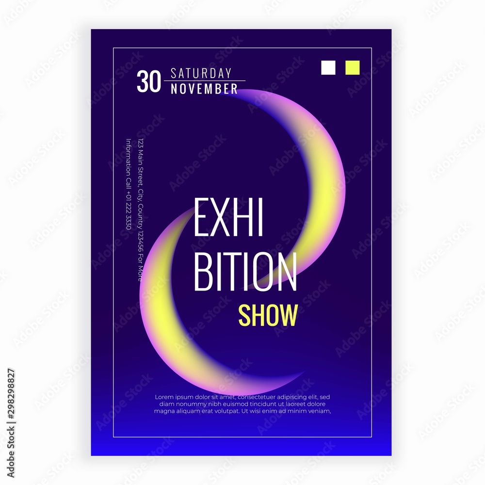 Fototapeta premium Elegant exhibition flyer templates isolated on white abstract background design. Modern trends background