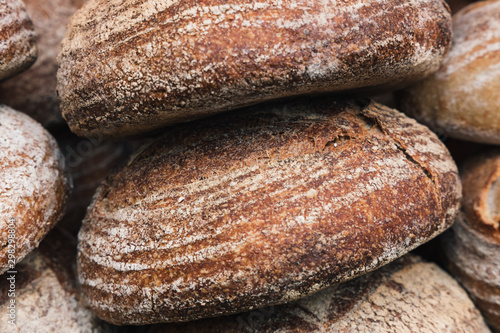 Sourdough fresh bread loaf artisanal food background