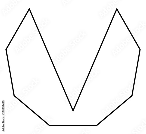 Irregular Concave Nonagon vintage illustration.