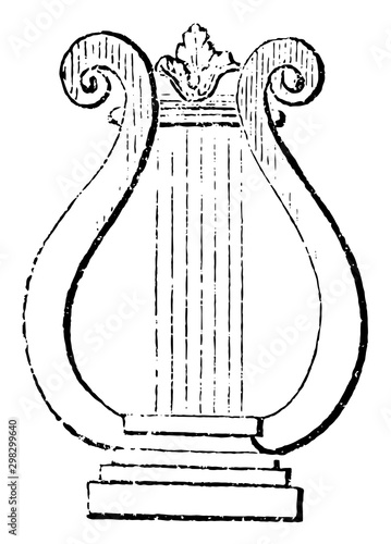 Lyre, vintage illustration.