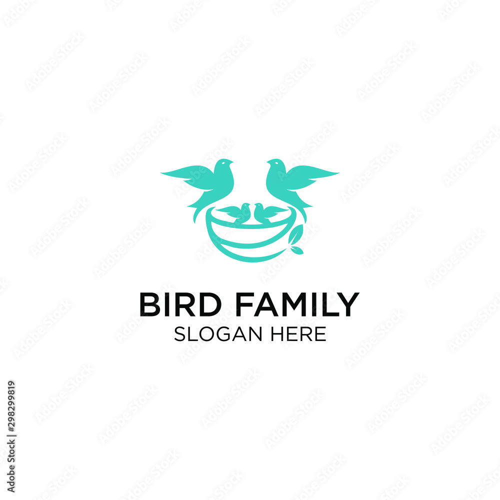 creative bird family logo template