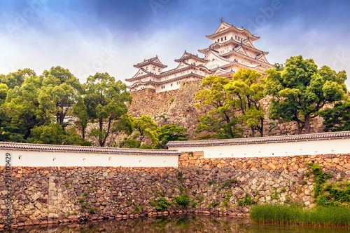 Himeji Castle, also called the white Heron castle, Japan. This is a UNESCO world heritage site in Japan. photo