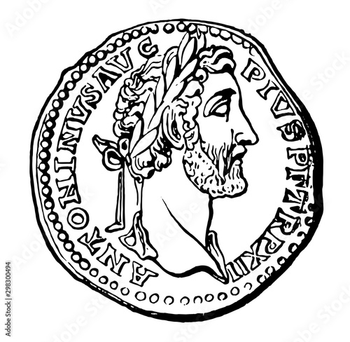 Antoninus Pius vintage illustration.