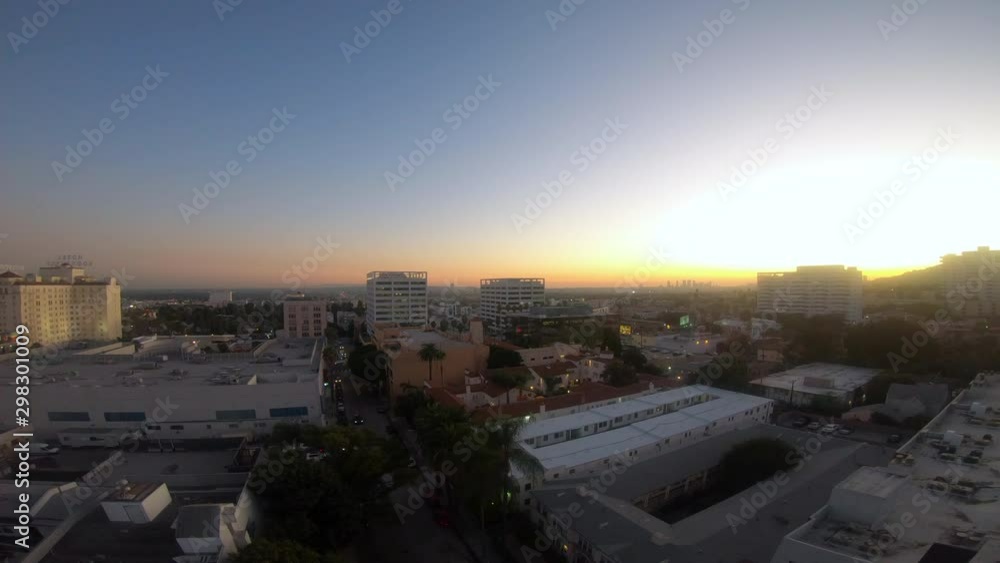 Float Down Above Hollywood During Sunset 4K Float Down Above Hollywood During Sunset 4K