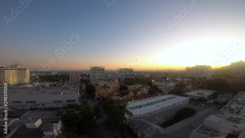 Float Down Above Hollywood During Sunset 4K photo