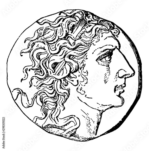 Mithradates VI Coin vintage illustration.