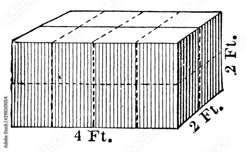 4 By 2 By 2 Rectangular Prism vintage illustration.